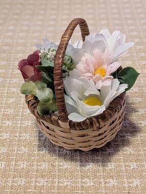 Handmade Little Artificial Flower Basket